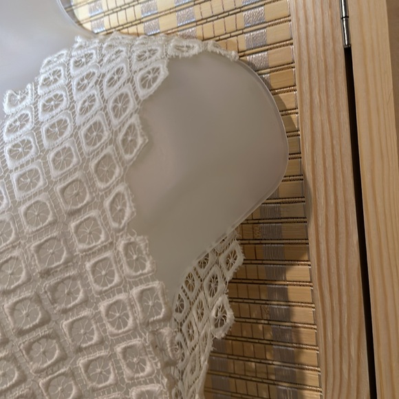 Vintage Handmade (1950s?) Pale Cream Guipure Lace Cropped Tank Top - Picture 9 of 16